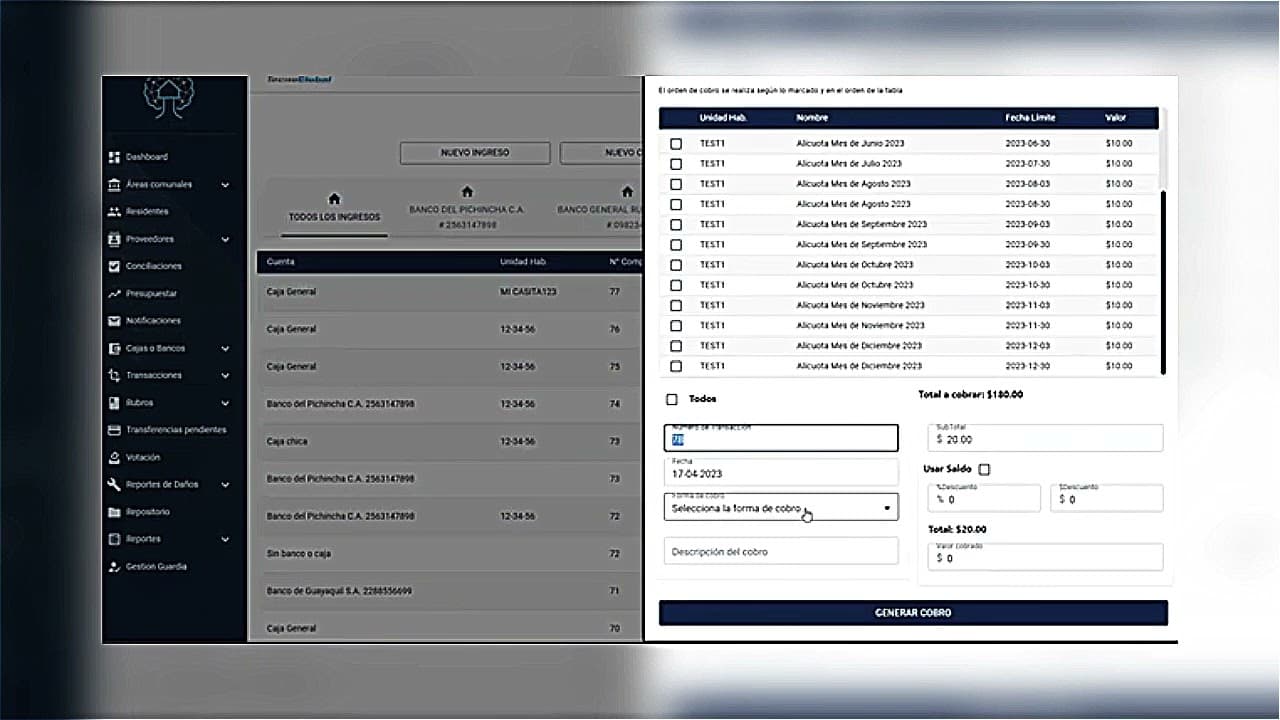 Registrar cobro expensa alícuota